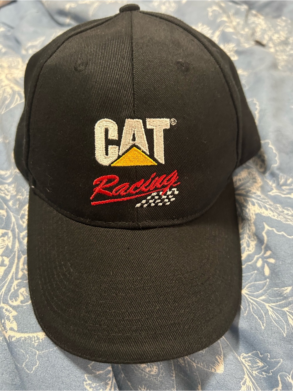 Cat Racing Black Embroidered Cap